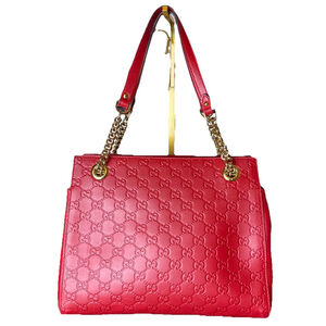 Gucci Guccissima Signature Apollo Red Leather Logo Bag Monogram Leather New